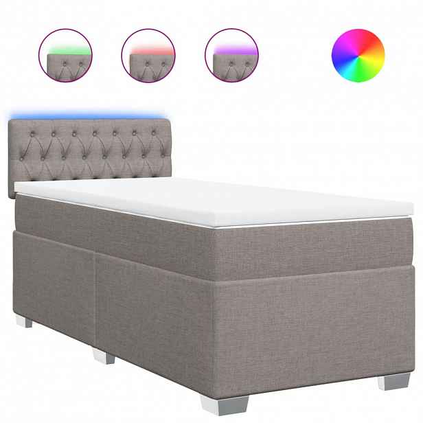 vidaXL Box spring postel s matrací taupe 100 x 200 cm textil