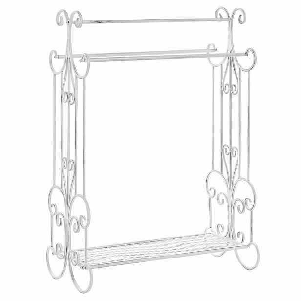Beliani STOJAN NA RUČNÍKY Antik Look bílý 60 x 90 cm Gladis