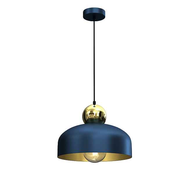 Závěsná lampa Milagro Harald MLP7695 E27 30 cm, modrá, zlatá, kovová