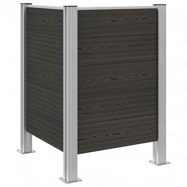 vidaXL Plot pro popelnice Šedá 85 x 85 x 115 cm Hliník a WPC