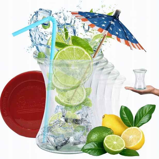 Sklenice Weck 370 ml Deli žáruvzdorné silikonové víko 12 Ks Trvanlivé