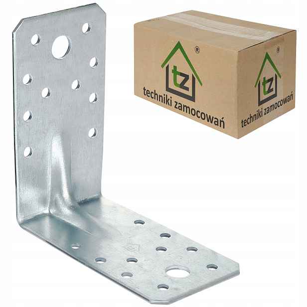 Tesařský úhelník ocelový 100x100x55 x 2 mm 50 ks perforované zesílení KP5/2