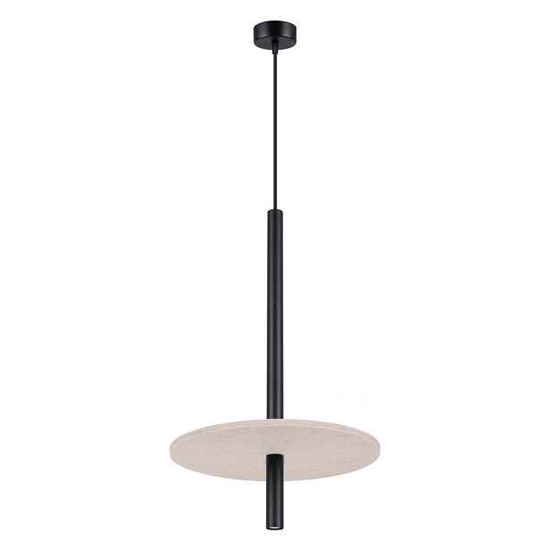 Černé/béžové kovové závěsné svítidlo ø 30 cm Rilu – Sollux