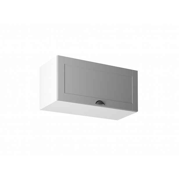Horní skříňka s výklopnými dvířky LUMEA - šířka 80 cm, šedá / bílá