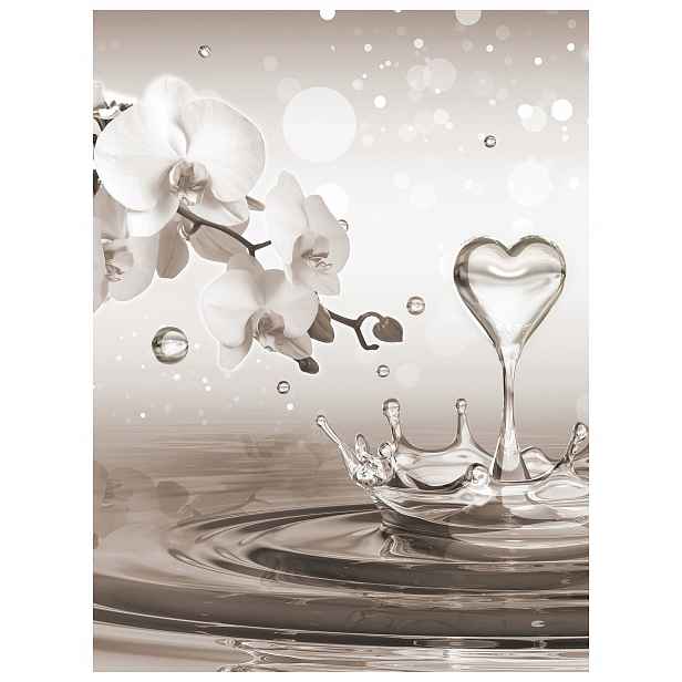 Fototapeta Orchidej kapky srdce bílá relaxace elegance 206x275 lepidlo