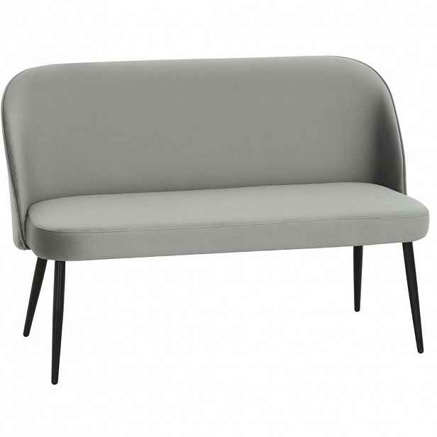 Modfu DVOUMÍSTNÁ pohovka z kovu 127x63x84,5 cm šedá s nastavitelnými nožkami a sametově hebkým potahem