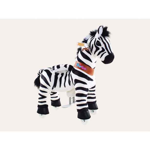PonyCycle Mechanický jezdící kůň (na kolečkách) pro děti - zebra varianta: Velikost 3