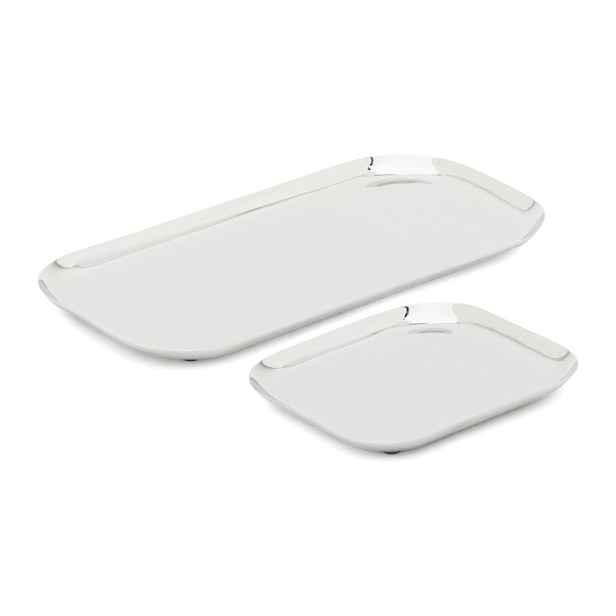 Servírovací tácy v sadě 2 ks z nerezové oceli 15x29 cm Nirela – Kave Home