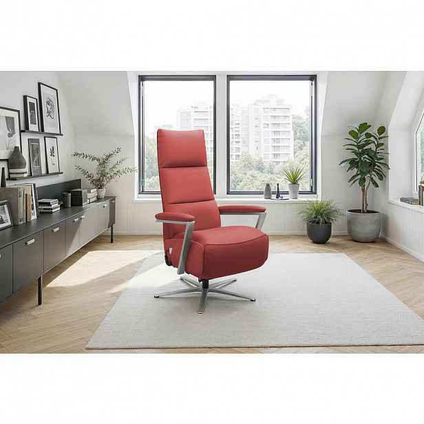 Sit & More RELAXAČNÍ KŘESLO, kůže, červená
