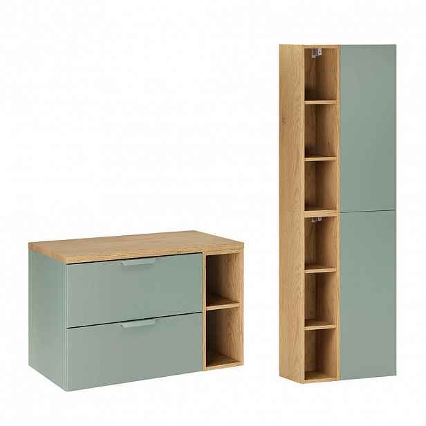 Petits-meubles KOUPELNOVÝ NÁBYTEK 80.6cm Oria 2er-Set Zelená