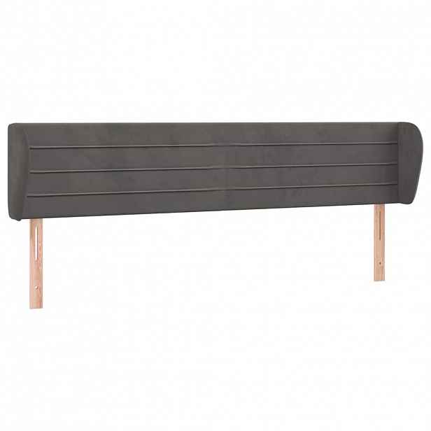 vidaXL Čelo postele typu ušák tmavě šedé 163x23x78/88 cm samet