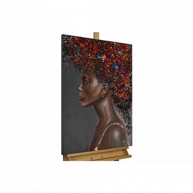 KUNSTLOFT RUČNĚ MALOVANÝ AKRYLOVÝ OBRAZ ČERNÝ, 60/90 CM