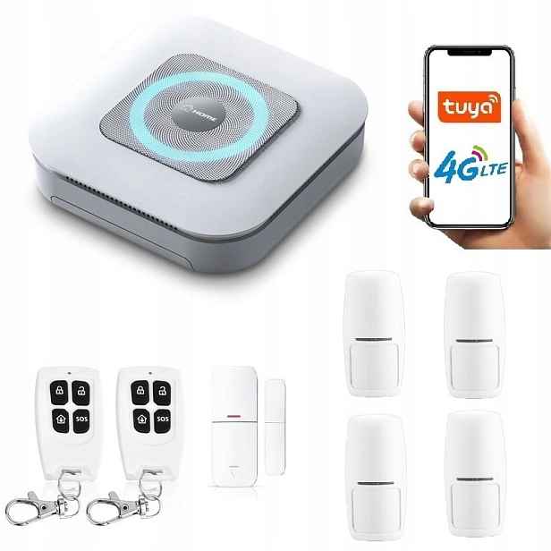 Alarmový Systém Siréna Gsm Tuya Smart V Polštině Na Sim Kartu 4xPIR