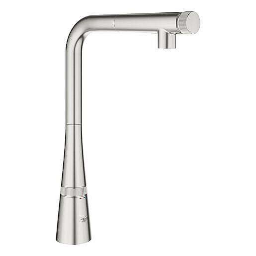 Dřezová baterie Grohe Zedra SmartControl s otočným raménkem supersteel 31593DC2