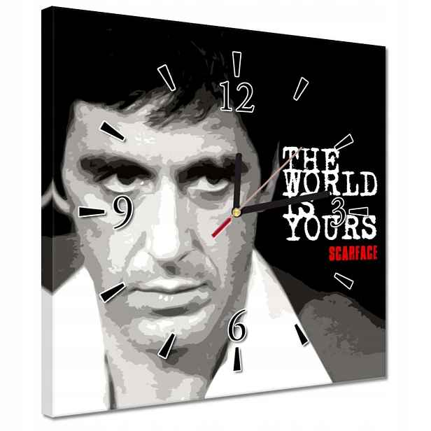 Hodiny 30x30 The World Is Yours Pacino