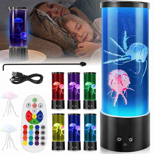 Lávová Lampa S Medúzami A Rybkami Noční Lampa 17 Rgb Dárek