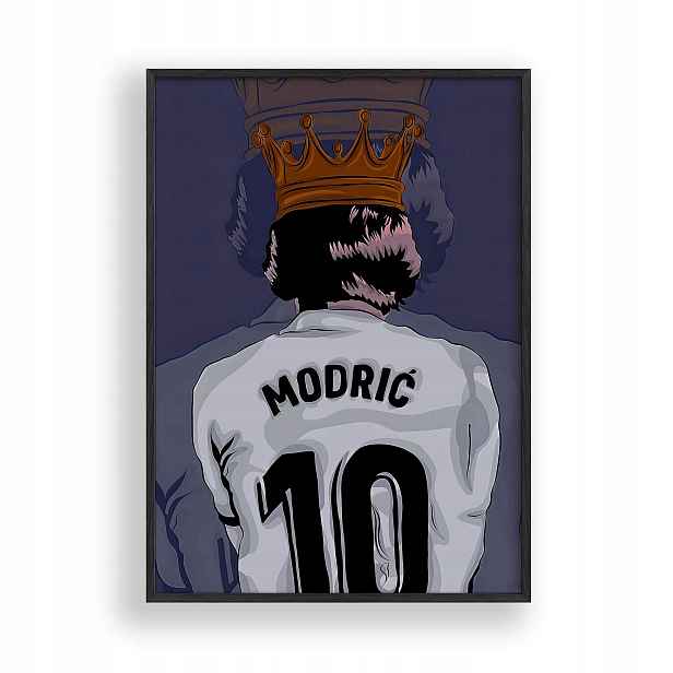 Obraz Luka Modrić Real Madrid Plakát Rámeček Dřevěný Černý 30x42 cm