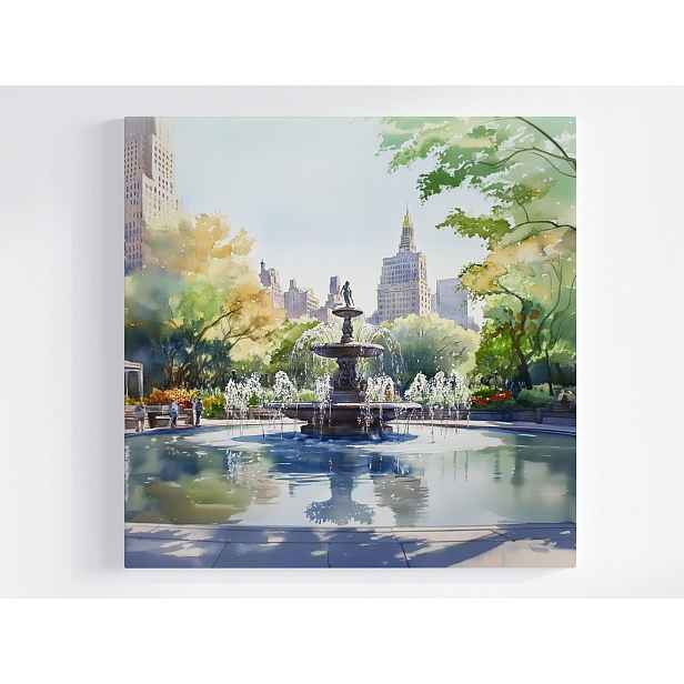 Obraz Na Plátně Canvas Město Nyc New York Central Park Fontána 50x50