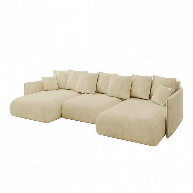 ALTDECOR SEDACÍ SOUPRAVA s funkcí lůžka a úložným prostorem pod lůžkem ONESK-U 317x177x72 béžový velur