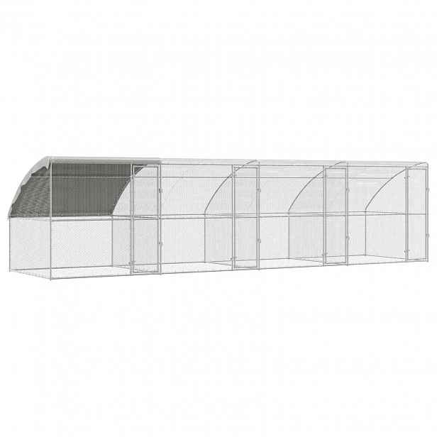 vidaXL Klec na kuřata 4 ks Stříbrná 800 x 200 x 200 cm Ocel a PE