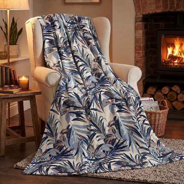 Deka z mikrovlákna BASIC palmové listy 130x170 cm