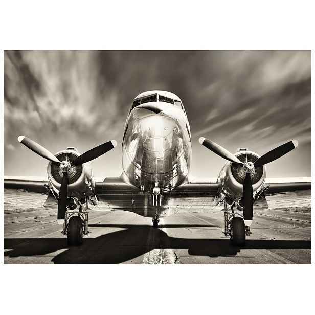 Fototapeta Letadlo Retro Vintage Černobílá Elegance 368x280 lepidlo