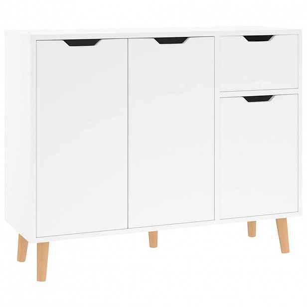 vidaXL Příborník bílý s vysokým leskem 90x30x72 cm kompozitní dřevo