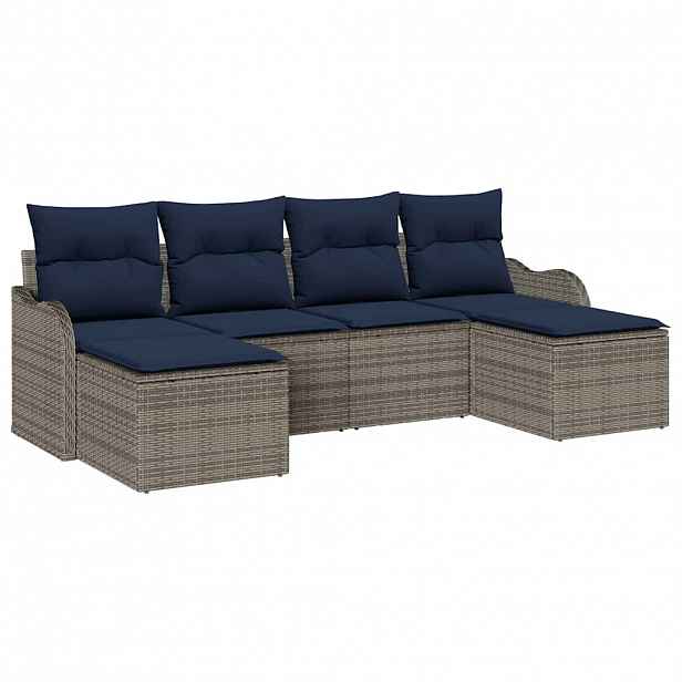 vidaXL Set pohovek 6 ks Šedá Polyester