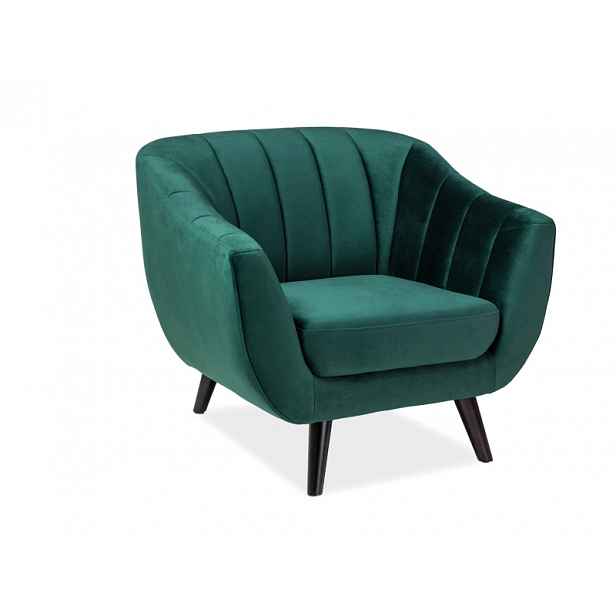 Zelené relaxační křeslo ELITE 1 VELVET