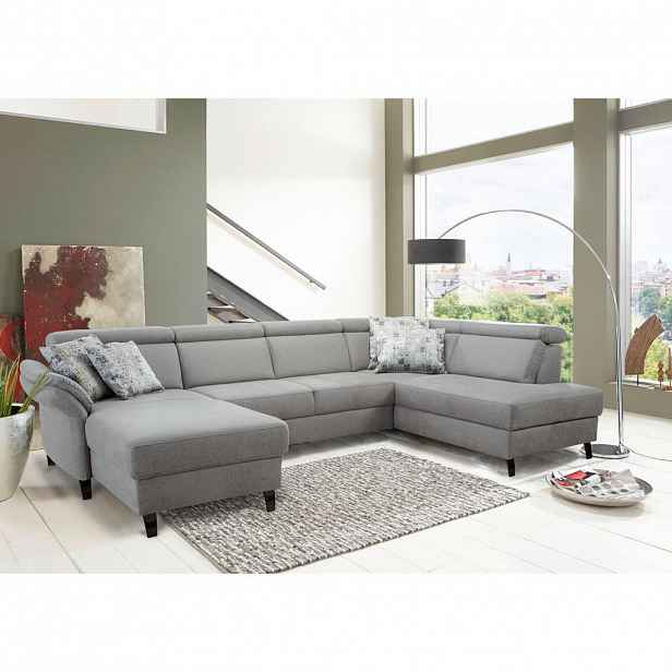 Sit & More SEDACÍ SOUPRAVA, textil, světle šedá