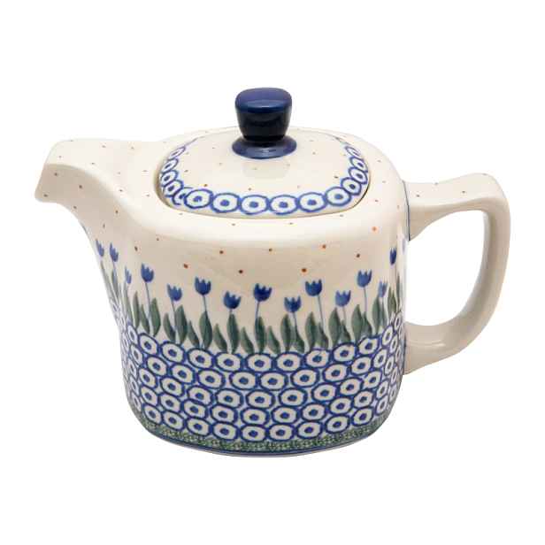 Čajník Zázvor 700 ml Umělecká keramika Bolesławiec 0490A Tulipány