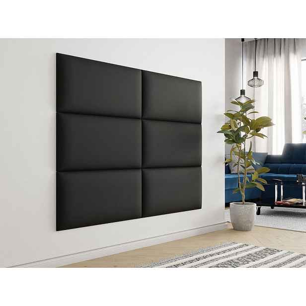 Čalouněný panel na zeď 84x42 PAG - černá ekokůže