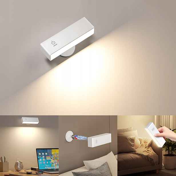 Led bezdrátová nástěnná lampa s dálkovým ovládáním 4000 mAh, regulace barvy