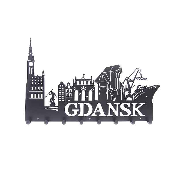 Věšák na oblečení Klíče, nástěnné bundy do předsíně Gdaňsk Černý Kov