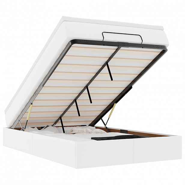 vidaXL Osmanský rám postele s matrací bílý 120x190 cm umělá kůže