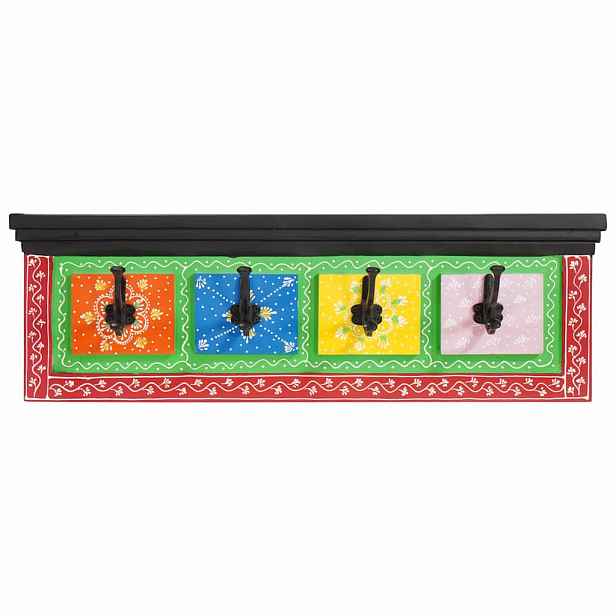 vidaXL Věšák na kabáty Černá 80 x 25 x 2 cm Masivní mangové dřevo