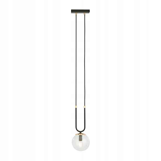 Závěsná lampa Emibig Glam 1xE14 10W černá/průhledná, nastavitelná