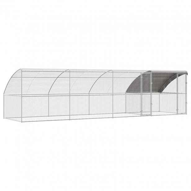 vidaXL Klec na kuřata 4 ks Stříbrná 800 x 200 x 200 cm Ocel a PE