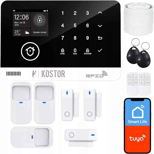 Bezdrátový alarm Gsm WiFi s aplikací Tuya, sada, Kostor SAD005B