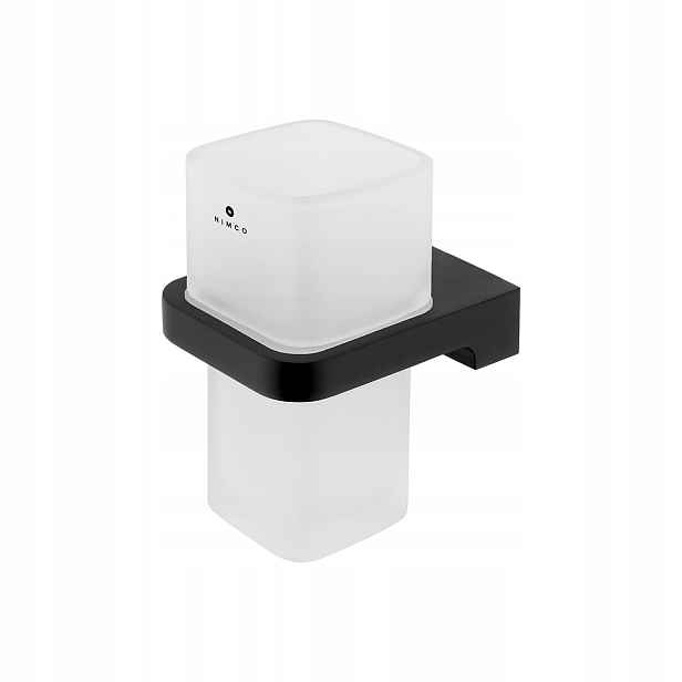 Nimco Maya Černá nástěnný držák na zubní kartáčky, matné sklo Mac 29058H-90
