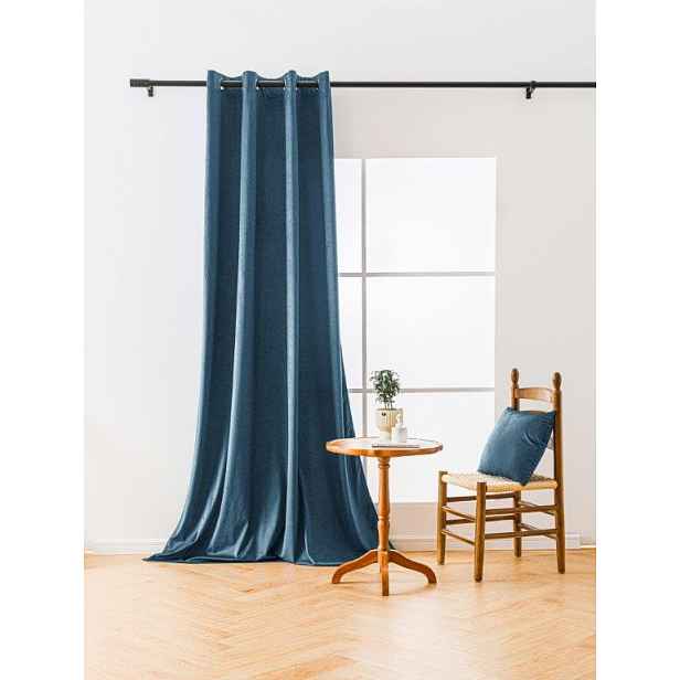 Petrolejový zatemňovací závěs VELVET 135x250 cm Zavěšení: Kovové kroužky