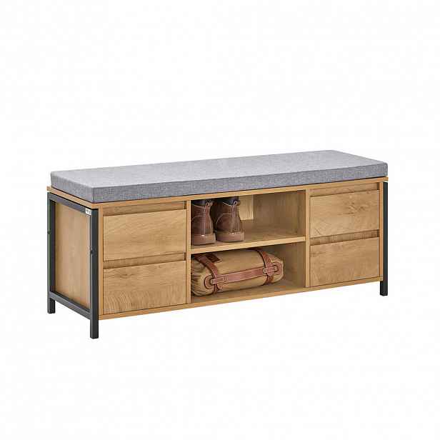 SoBuy BOTNÍK se 4 zásuvkami 110x35x45cm Industriální