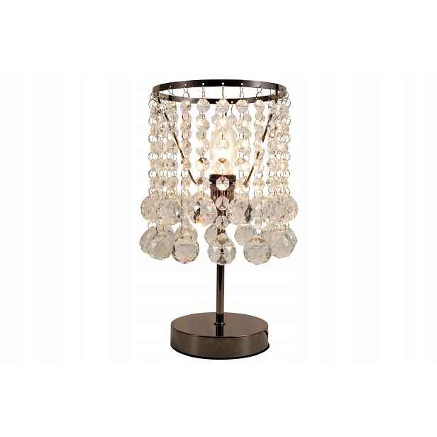 Stolní lampa glamour London Crystal 1xE14 40W tmavý chrom Reality