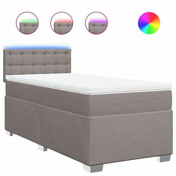 vidaXL Box spring postel s matrací taupe 100 x 200 cm textil