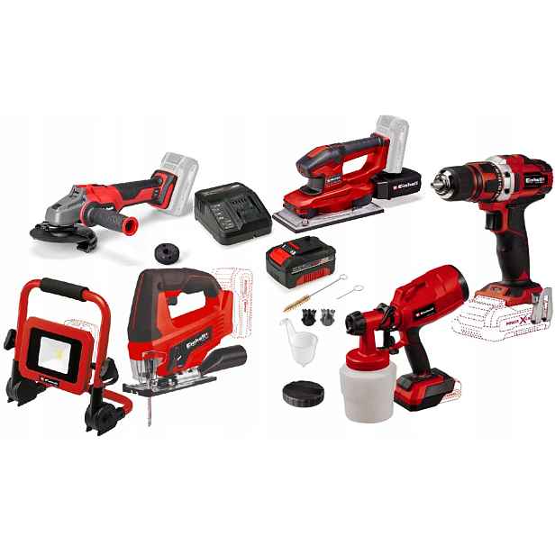 Einhell Sada Elektrického Nářadí Pxc 18V Bruska 4 Ah Šroubovák Lampa Ostatní