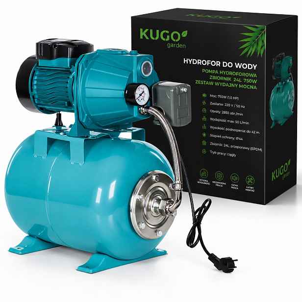 Hydrofor na vodu Hydroforová pumpa Nádrž 24L 750W Výkonná sada Silná