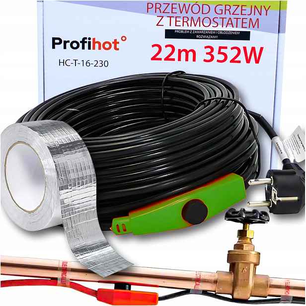 Topný Kabel s Termostatem topný kabel Páska Bonus 230 V 352 W 22 M