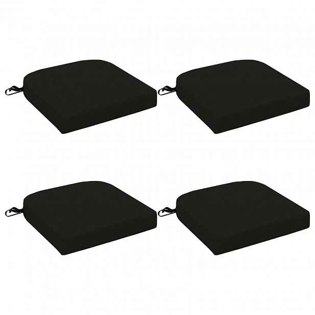 vidaXL 4-dílné sedáky SOEST 4 pcs 100% polyester Černá 45 x 45 x 7 cm