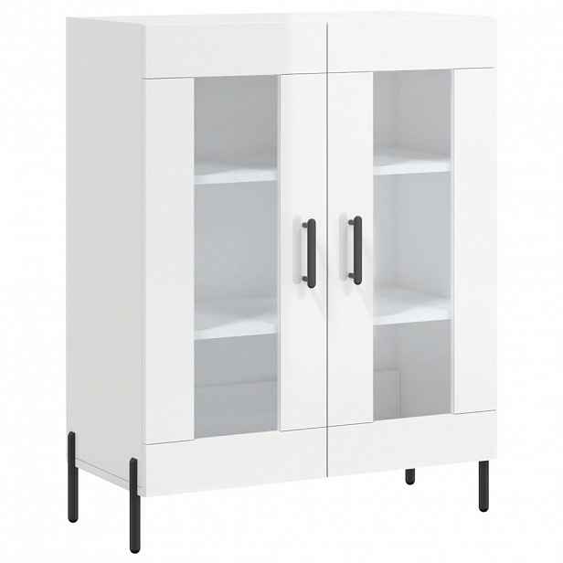 vidaXL Příborník bílý s vysokým leskem 69,5x34x90 cm kompozitní dřevo