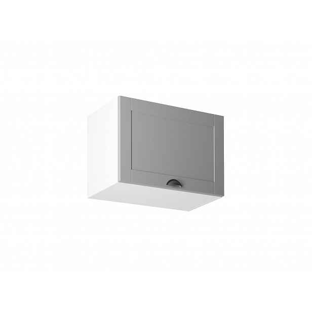 Horní výklopná skříňka LUMEA - šířka 60 cm, šedá / bílá